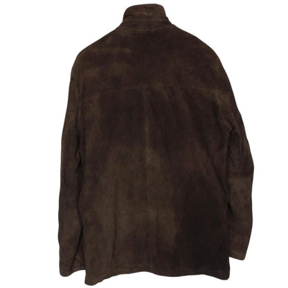 Vintage Burberry London Brown Full Zip Suede Leather Jacket