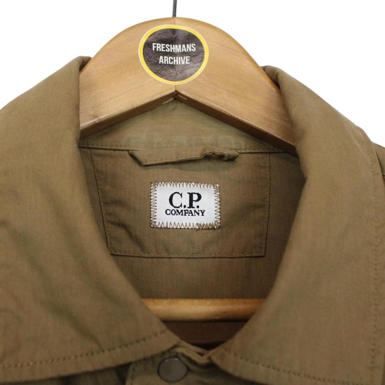 CP Company Tan Brown Full Zip 50 Fili Lens Overshirt Jacket