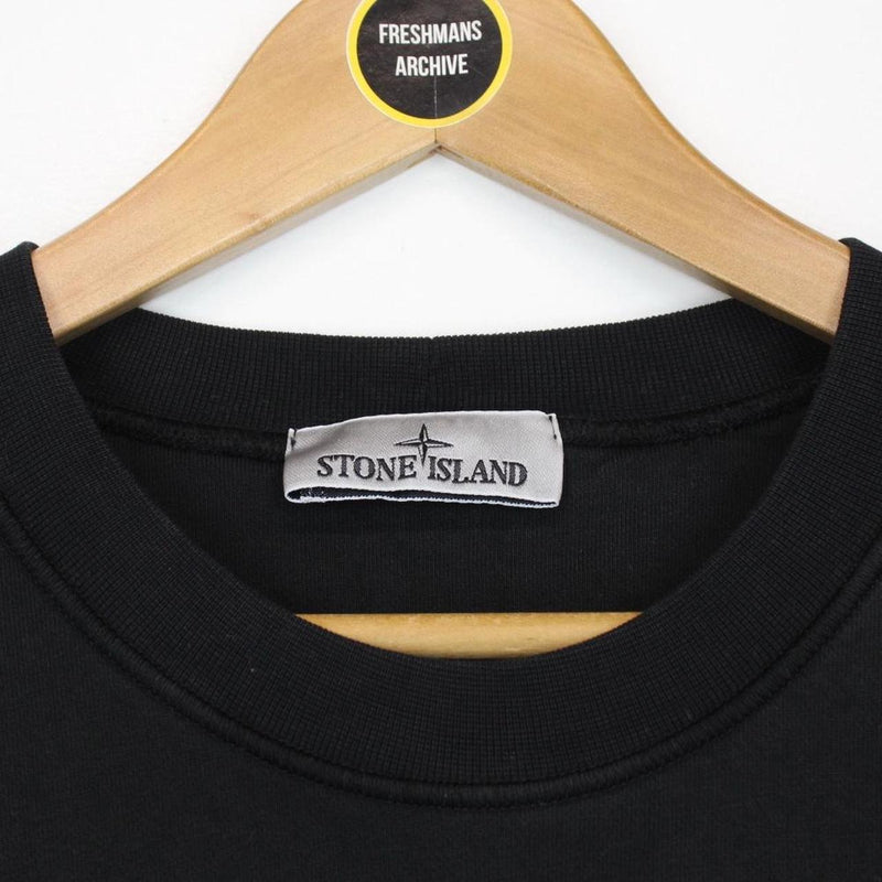 Stone Island Black Cotton Sweatshirt Jumper