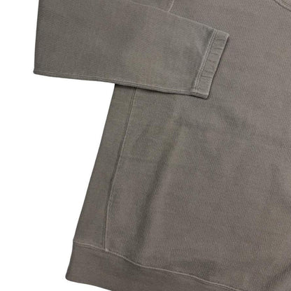Stone Island khaki brown sweatshirt with logo patch and closed loop design.