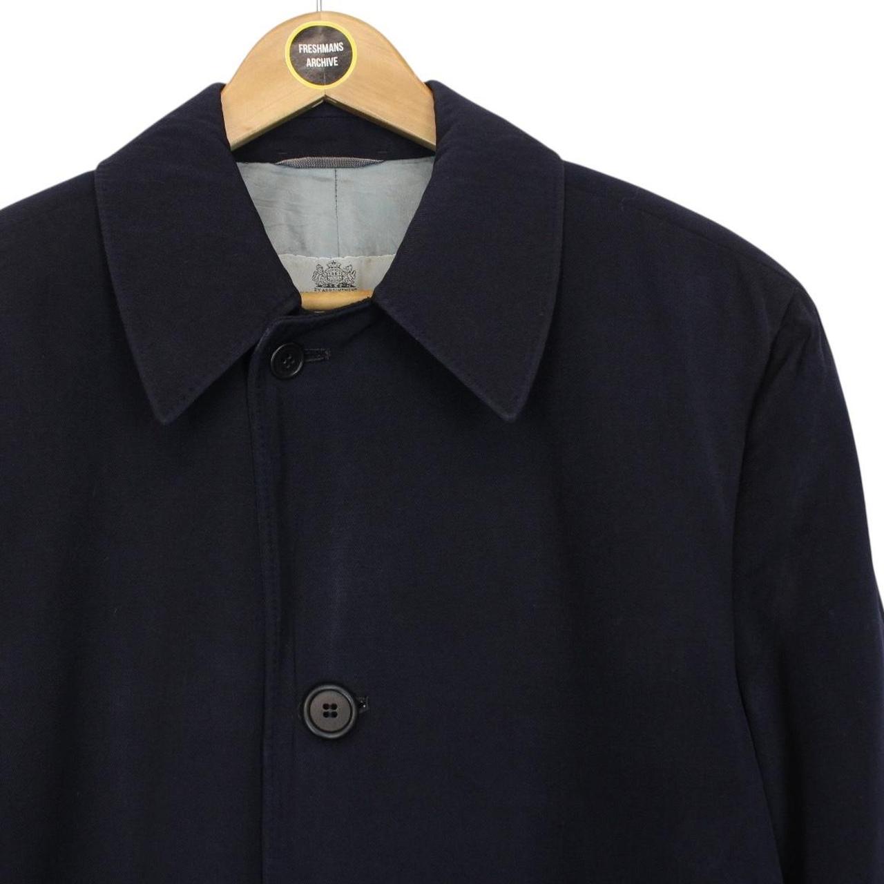 Vintage 80s Aquascutum Navy Blue Virgin Wool Overcoat