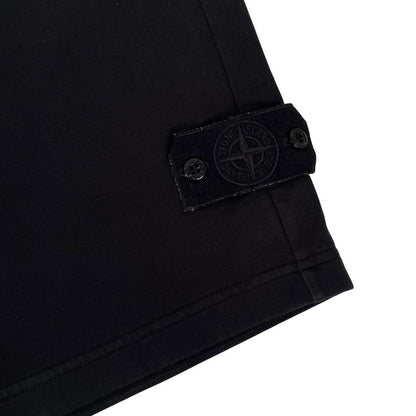 Stone Island Ghost SS 2022 Black Cotton Jogger Shorts