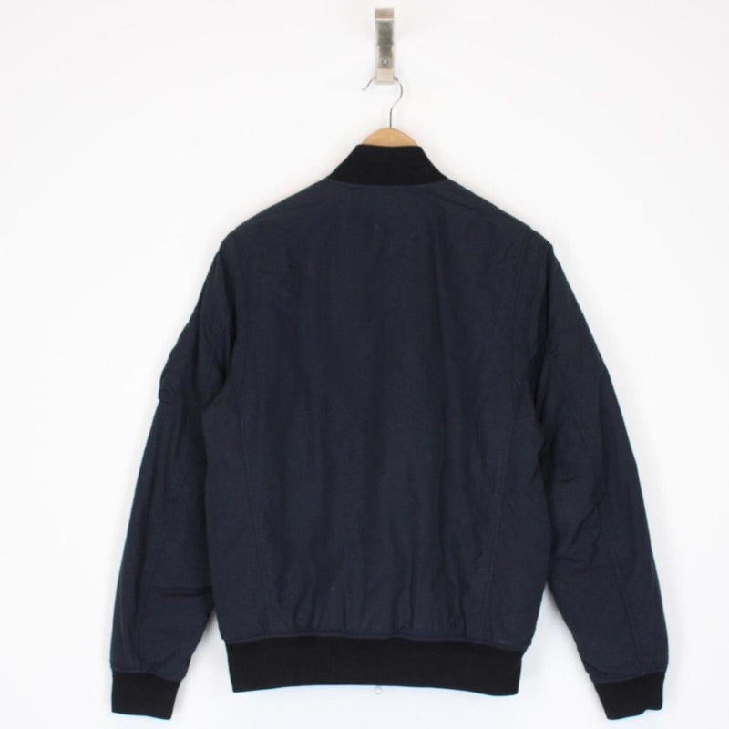 CP Company Navy Blue Full Zip Flatt Nylon Lens Bomber Jacket