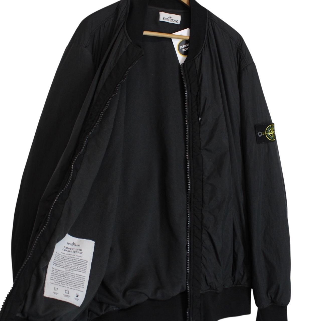 Stone Island AW 2016 Black Garment Dyed Crinkle Reps NY Bomber Jacket