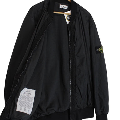 Stone Island AW 2016 Black Garment Dyed Crinkle Reps NY Bomber Jacket
