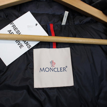Moncler Laruns Navy Blue and White Hooded Down Gilet / Bodywarmer