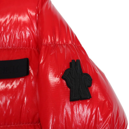 Moncler Grenoble Verrand Red and Black Full Zip Nylon Down Jacket