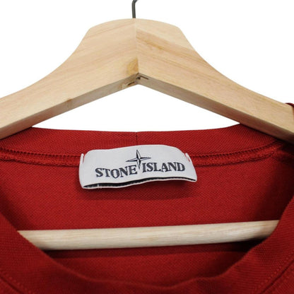 Stone Island SS 2019 Red Short Sleeve Cotton Compass Logo T-Shirt