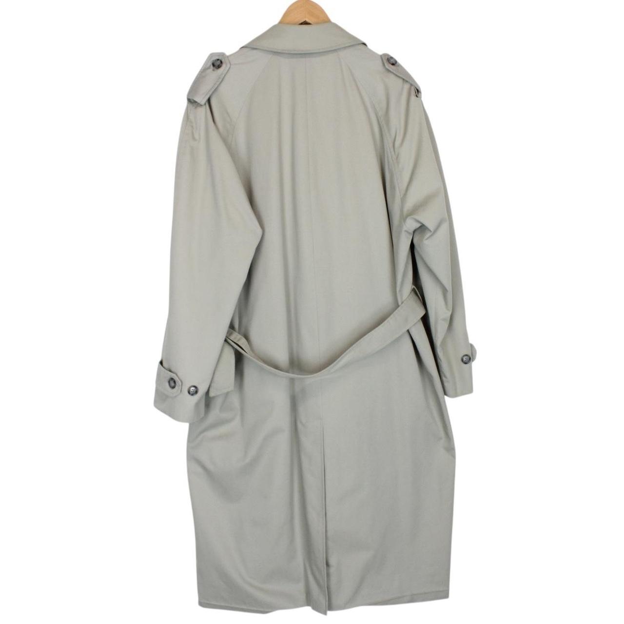 Vintage 80s Burberry Grey Double Breasted Belted Trench Coat