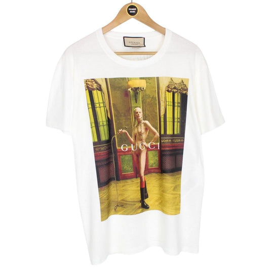 Gucci White Limited Edition Aria Collection Short Sleeve Cotton T-Shirt