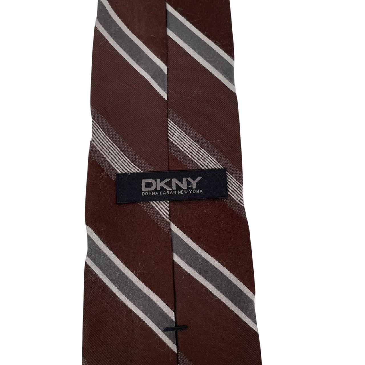 Vintage DKNY Brown Striped Silk Tie