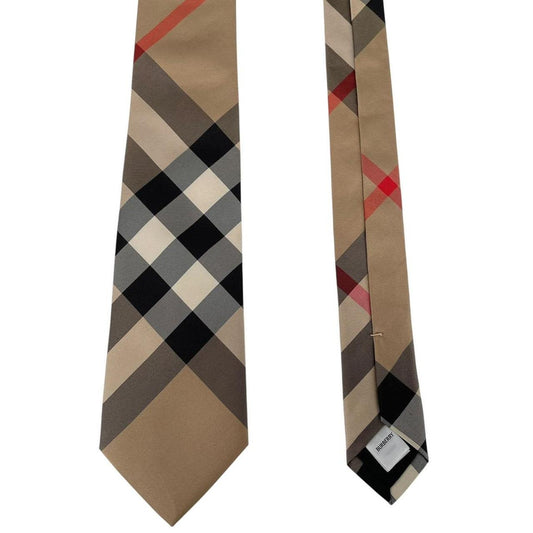 Burberry Beige Nova Check Classic Cut Silk Tie