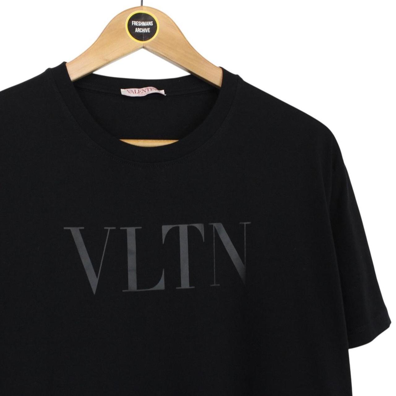 Valentino Black VLTN Logo Print Cotton Short Sleeve T-Shirt