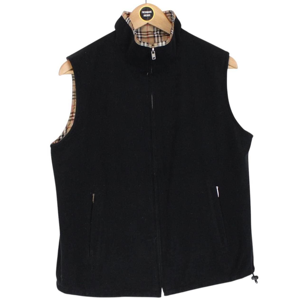 Burberry Golf Tan Brown and Black Reversible Vest Jacket