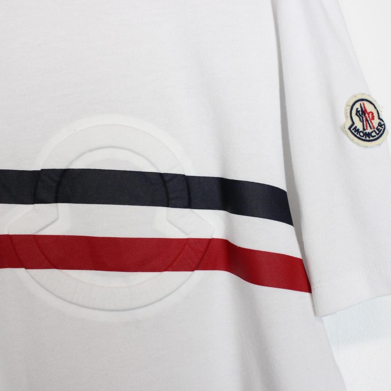 Moncler Maglia White Embossed Logo Short Sleeve T-Shirt