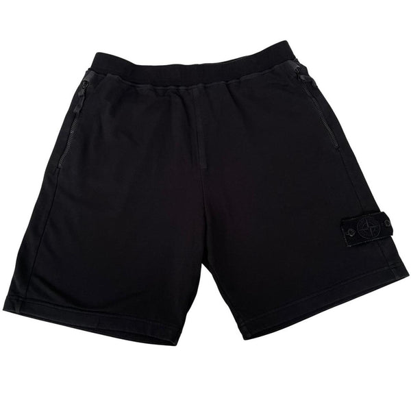 Stone Island Ghost SS 2022 Black Cotton Jogger Shorts
