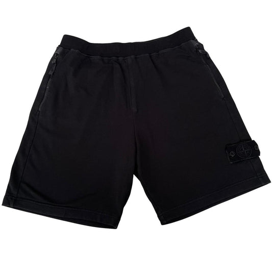 Stone Island Ghost SS 2022 Black Cotton Jogger Shorts