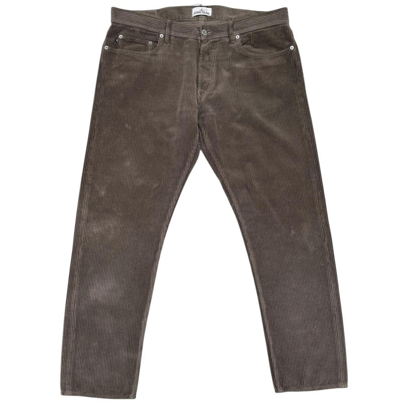 Stone Island AW 2018 Khaki Brown RE-T Fit Cotton Corduroy Trousers