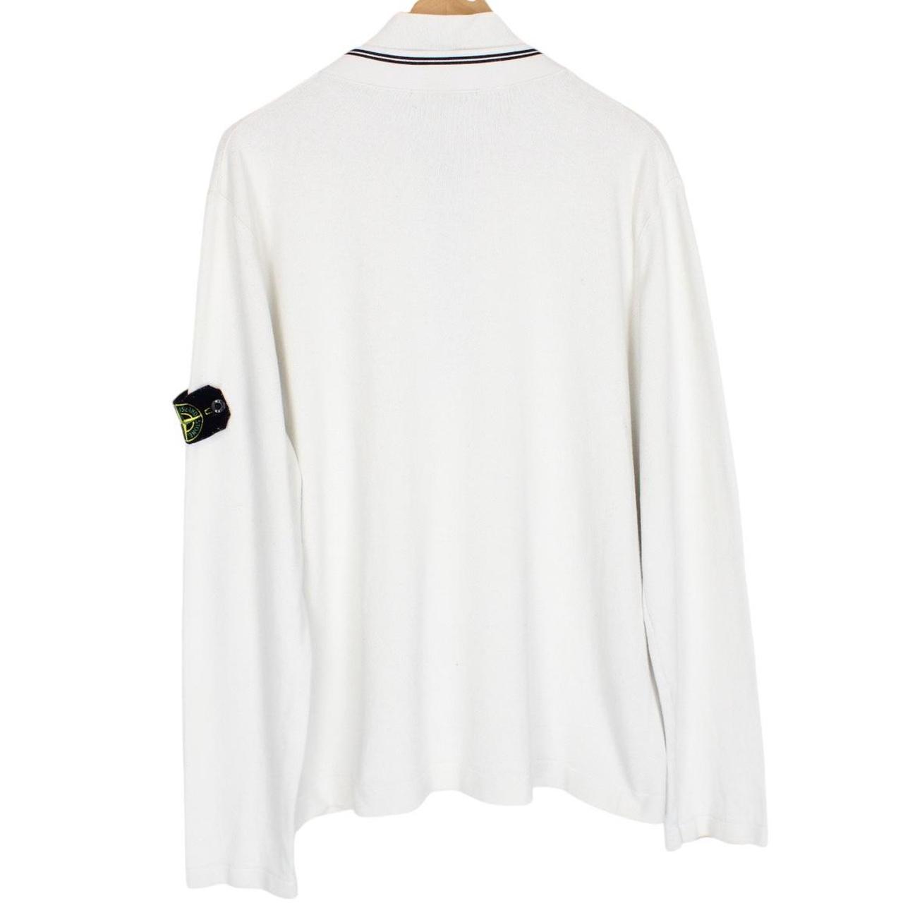 Vintage Stone Island SS 2007 White Cotton Knit 1/4 Zip Jumper