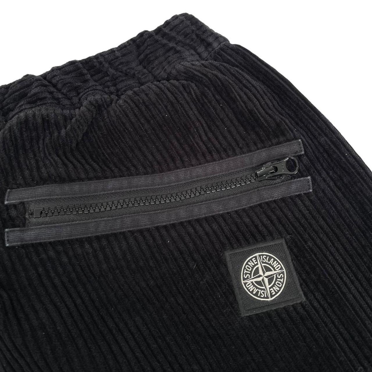 Stone Island AW 2020 Black RE Fit Cotton Corduroy Cargo Trousers