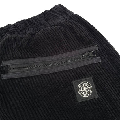 Stone Island AW 2020 Black RE Fit Cotton Corduroy Cargo Trousers