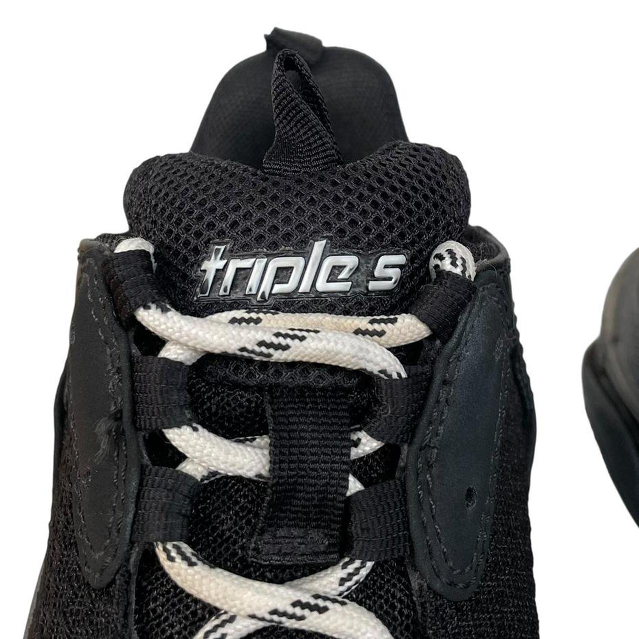 Balenciaga Triple S Black Pre-Distressed Mesh Trainers