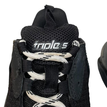 Balenciaga Triple S Black Pre-Distressed Mesh Trainers