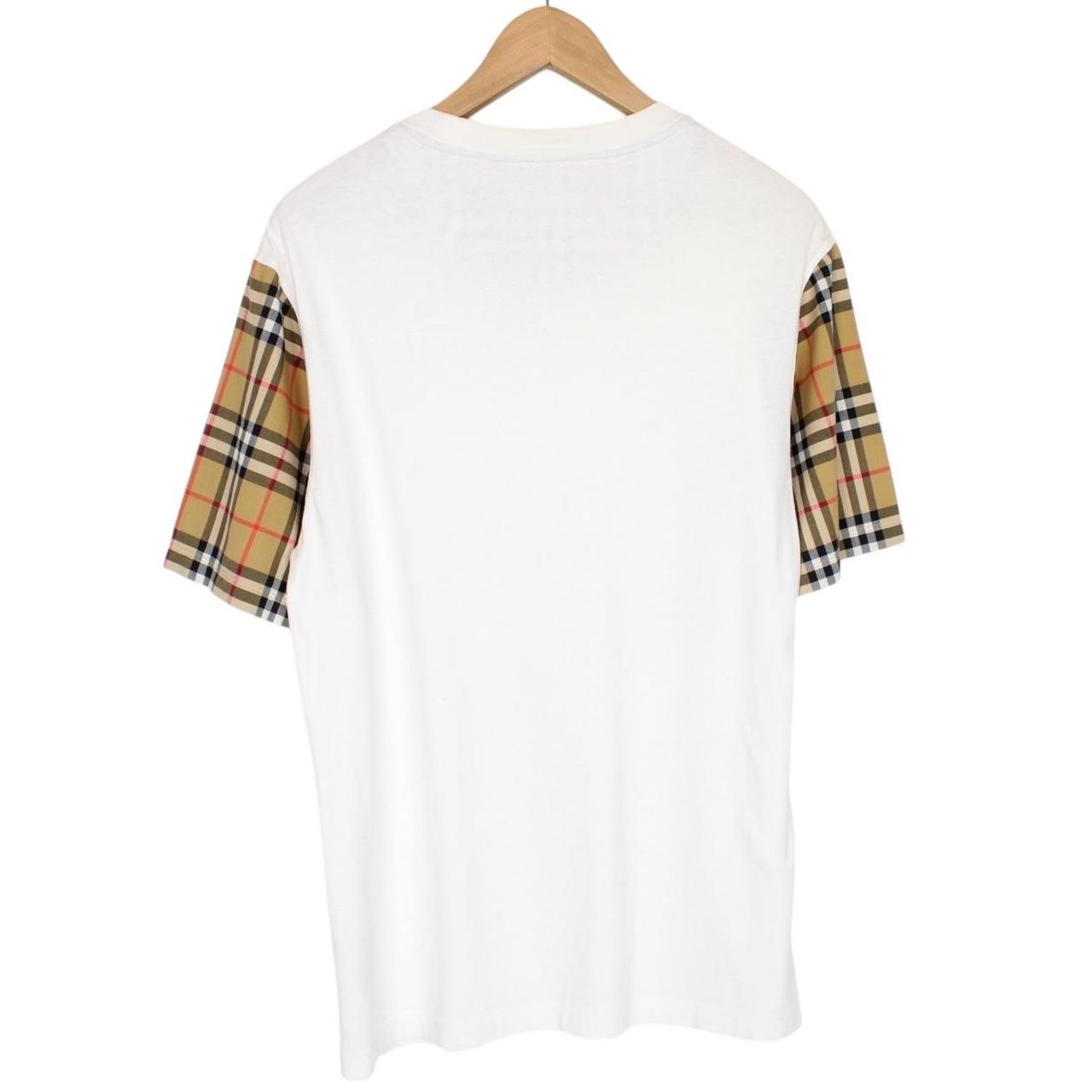 Burberry London White and Tan Brown Carrick Nova Check Short Sleeve T-Shirt