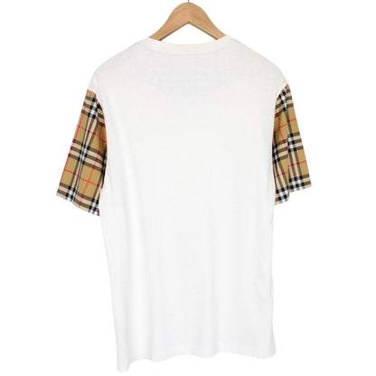 Burberry London White and Tan Brown Carrick Nova Check Short Sleeve T-Shirt