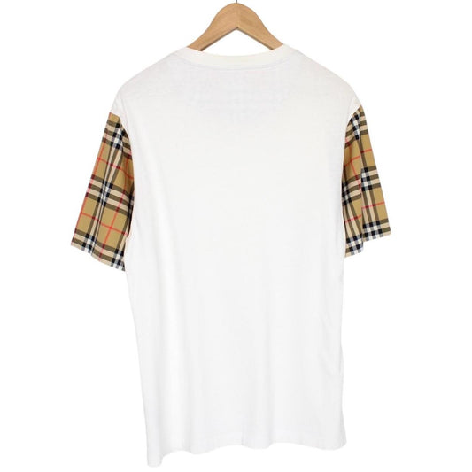 Burberry London White and Tan Brown Carrick Nova Check Short Sleeve T-Shirt