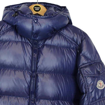 Moncler Maya Navy Blue Full Zip Hooded Down Puffer Jacket