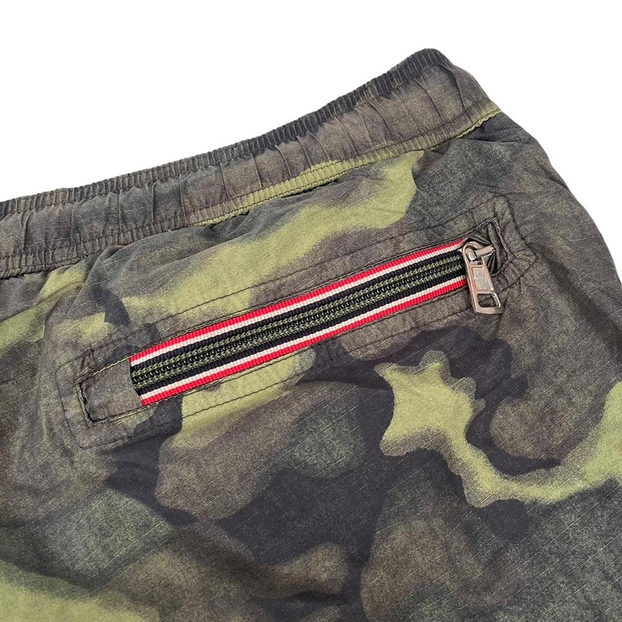 Moncler Green Camoflauge Print Nylon Swim Shorts