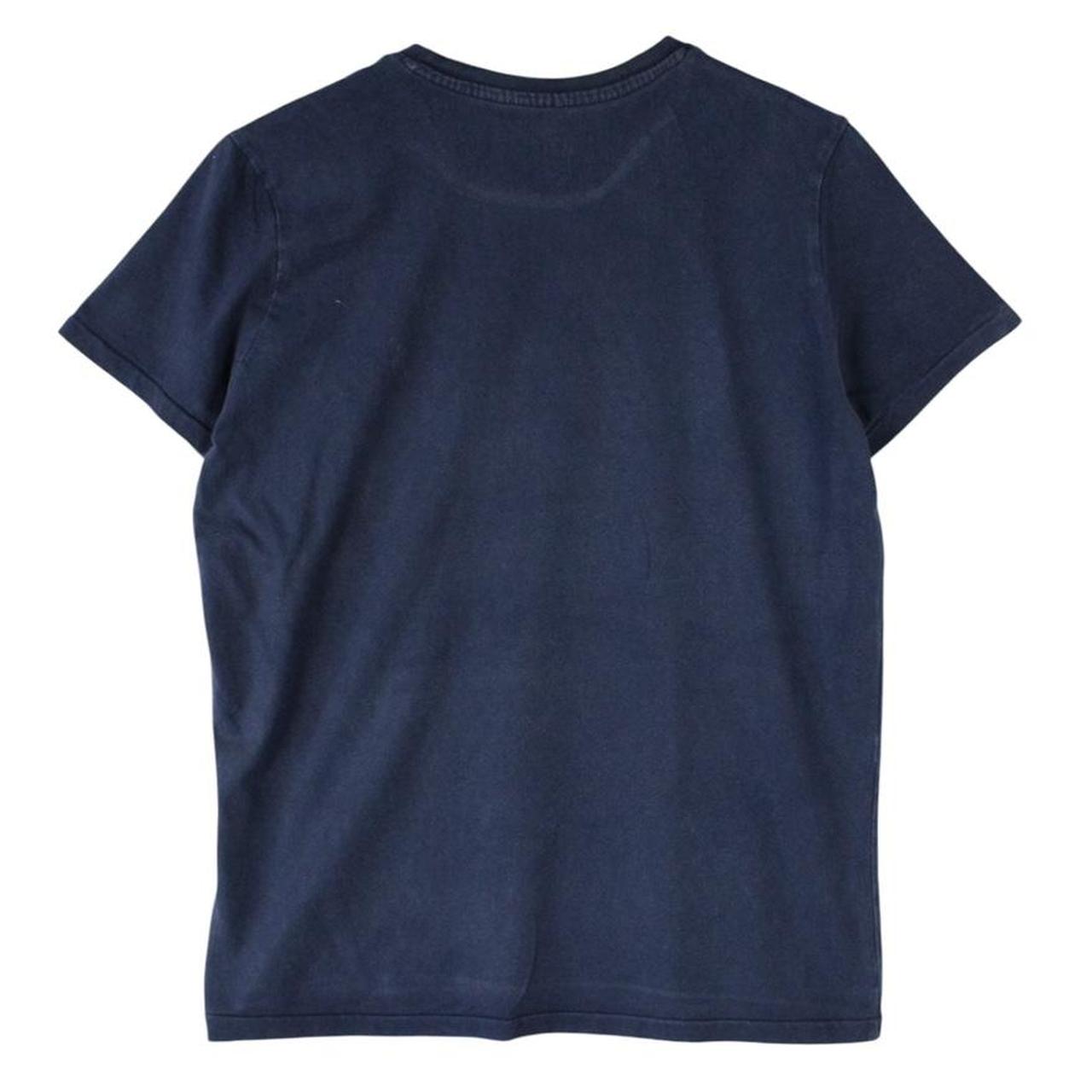 Polo Ralph Lauren navy blue short sleeve cotton t-shirt with pocket and faded logo.