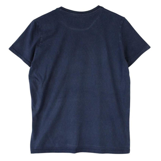 Polo Ralph Lauren navy blue short sleeve cotton t-shirt with pocket and faded logo.