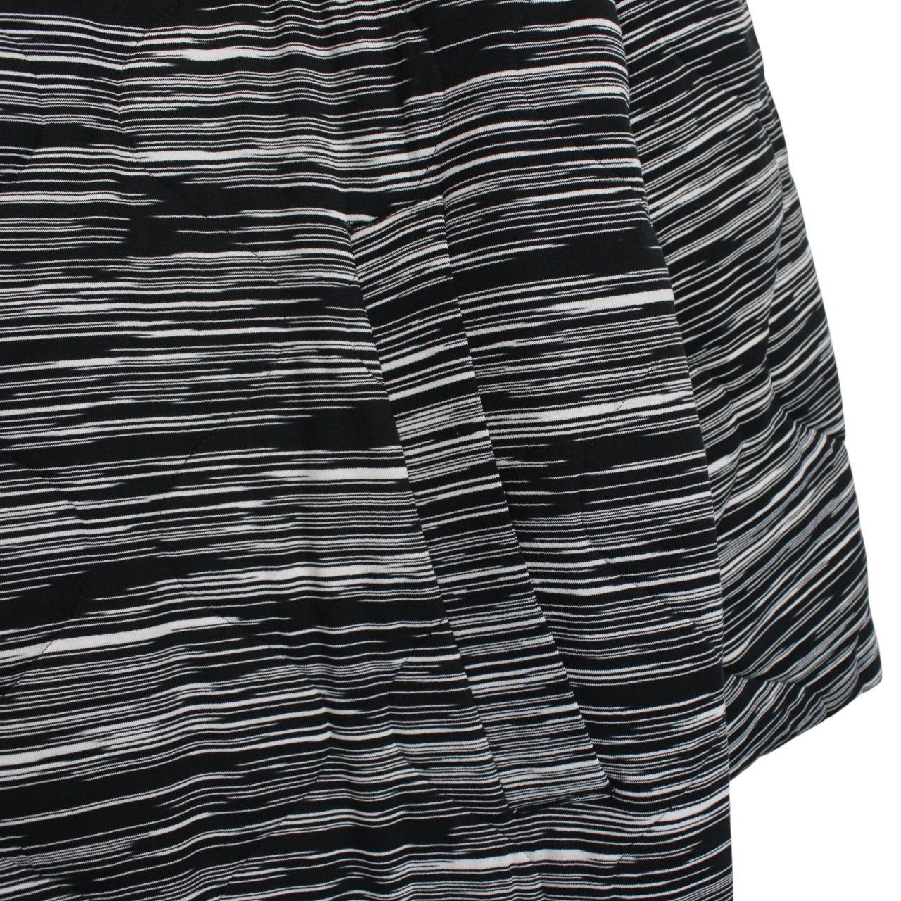 Missoni Black and White Striped Button Up Cotton Coat