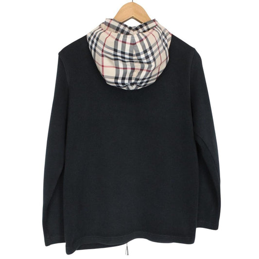 Vintage Burberry London Black Full Zip Nova Check Hoodie Jumper