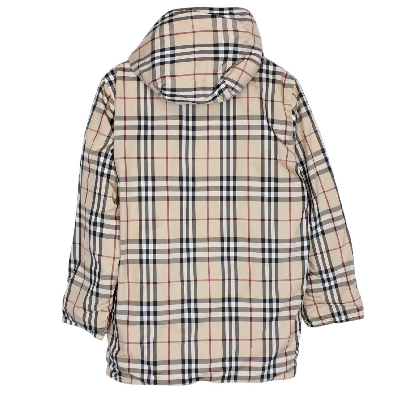 Vintage 90s Burberry Beige and Cream Nova Check Reversible Wool Jacket