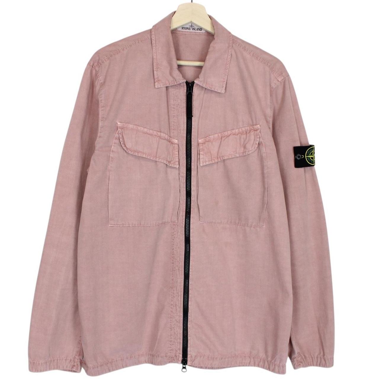 Stone Island AW 2022 Pink Full Zip Cotton Overshirt Jacket