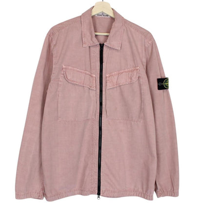Stone Island AW 2022 Pink Full Zip Cotton Overshirt Jacket