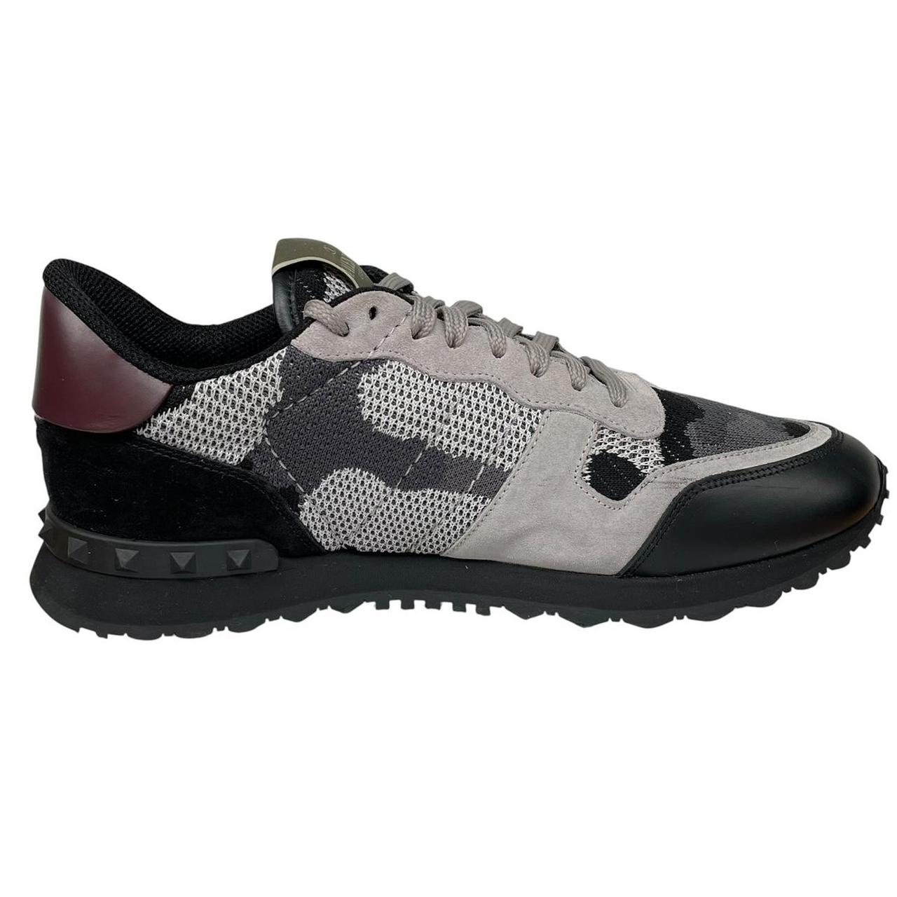 Valentino Garavani Rockrunner Black and Grey Mesh Camouflage Trainers
