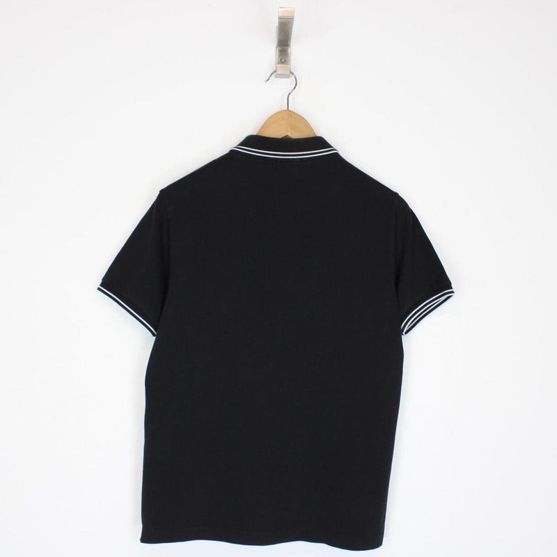 Stone Island Black and White Short Sleeve Compass Polo Shirt