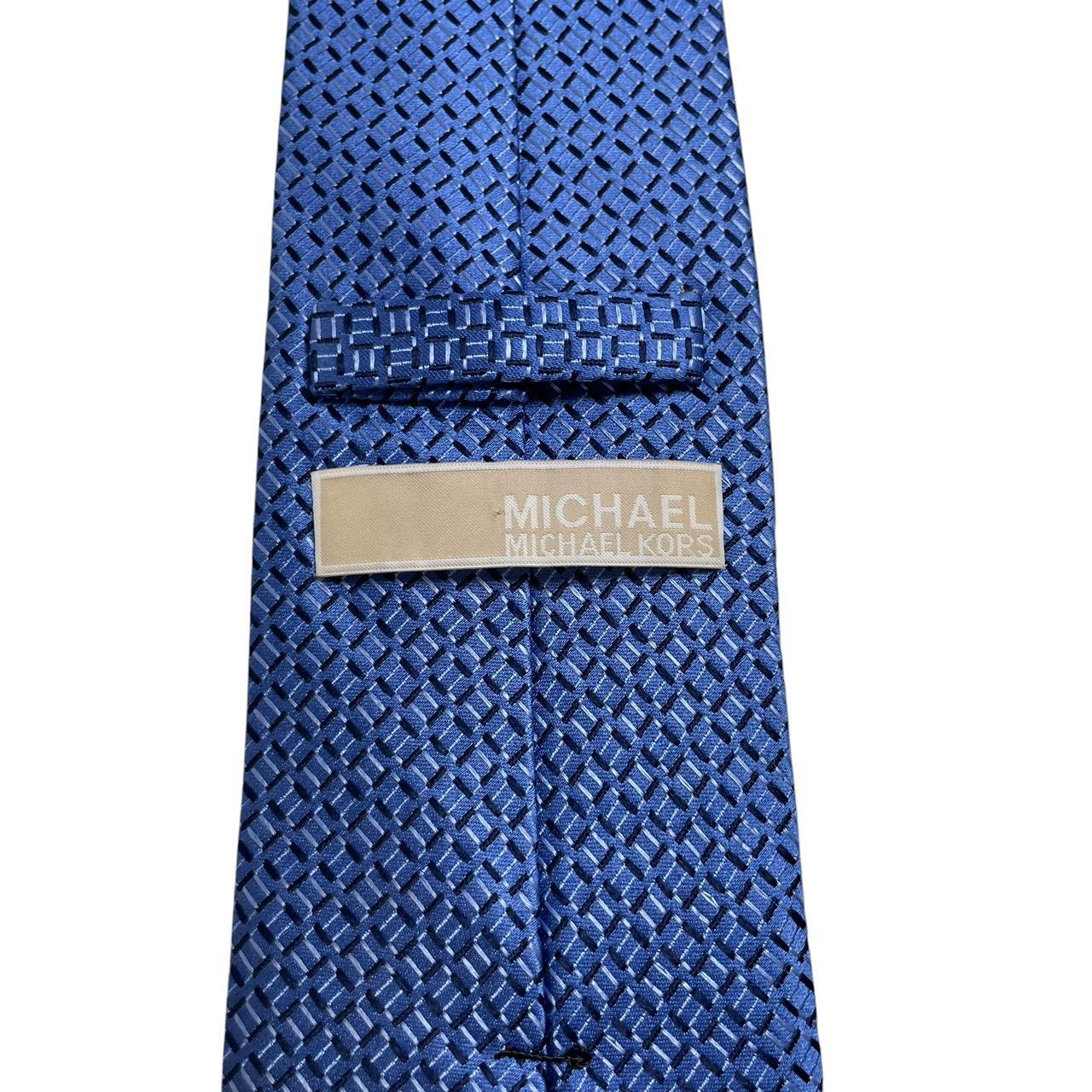 Michael Kors Blue Geometric Pattern Silk Tie