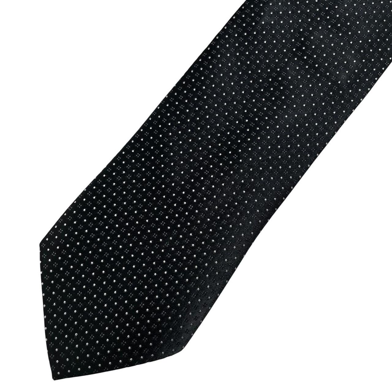 DKNY vintage silk tie black and white polka dots, excellent condition.