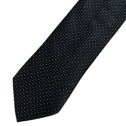 DKNY vintage silk tie black and white polka dots, excellent condition.
