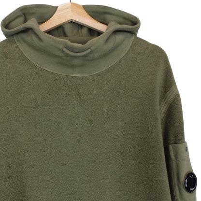 CP Company Olive Green Polar Fleece Lens Hoodie Jumper