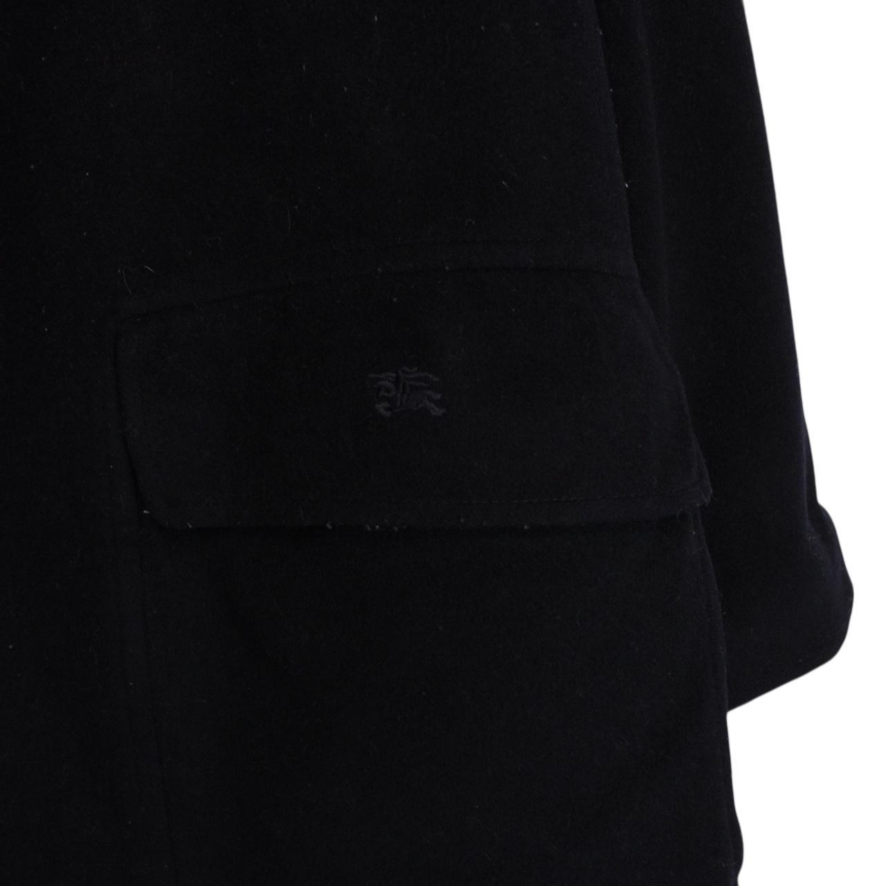 Vintage Burberry London Navy Blue Nova Check Lined Wool Jacket