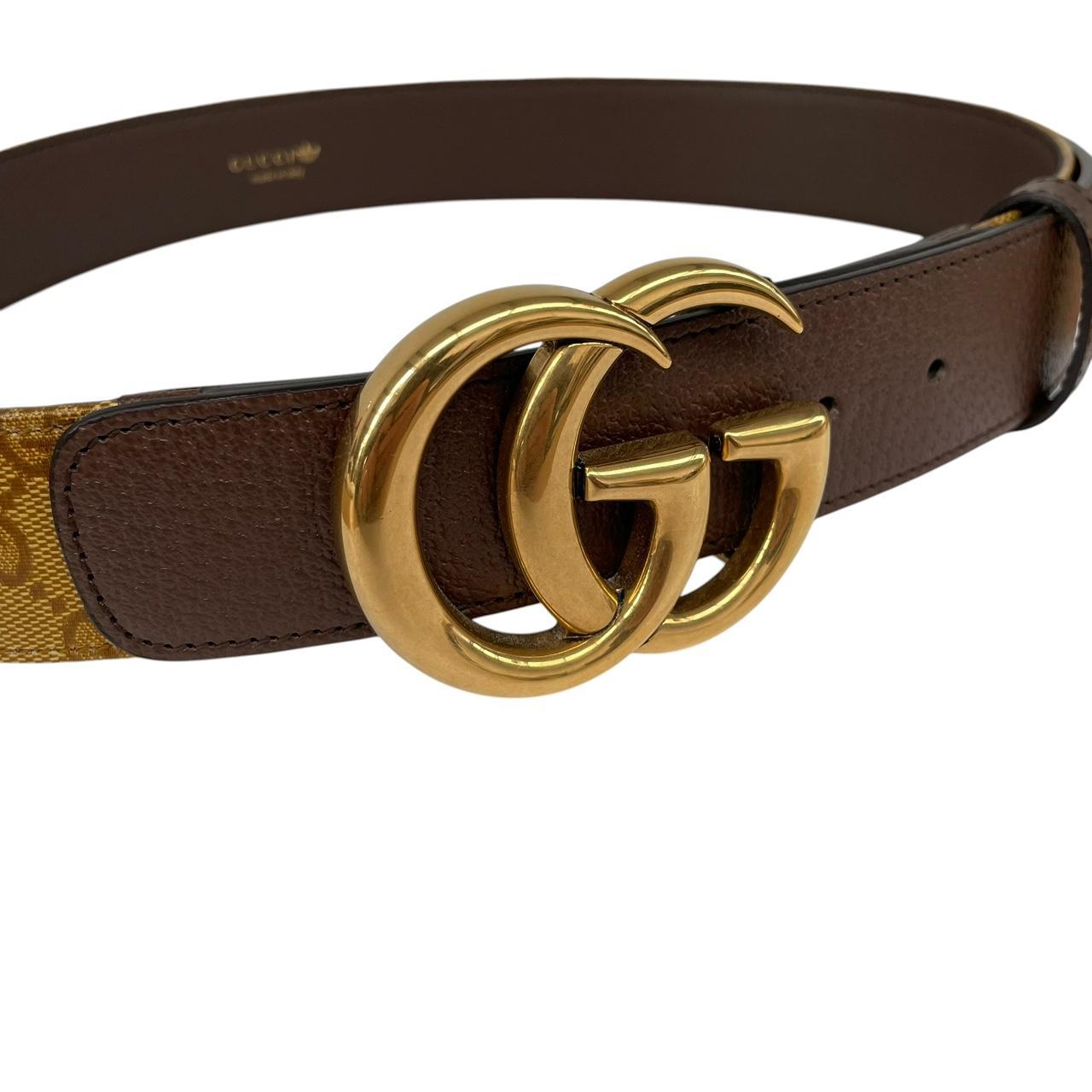 Gucci x Adidas GG Marmont Supreme Leather Belt with GG Buckle