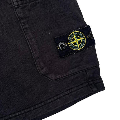 Stone Island SS 2022 Black Cotton Jogger Shorts