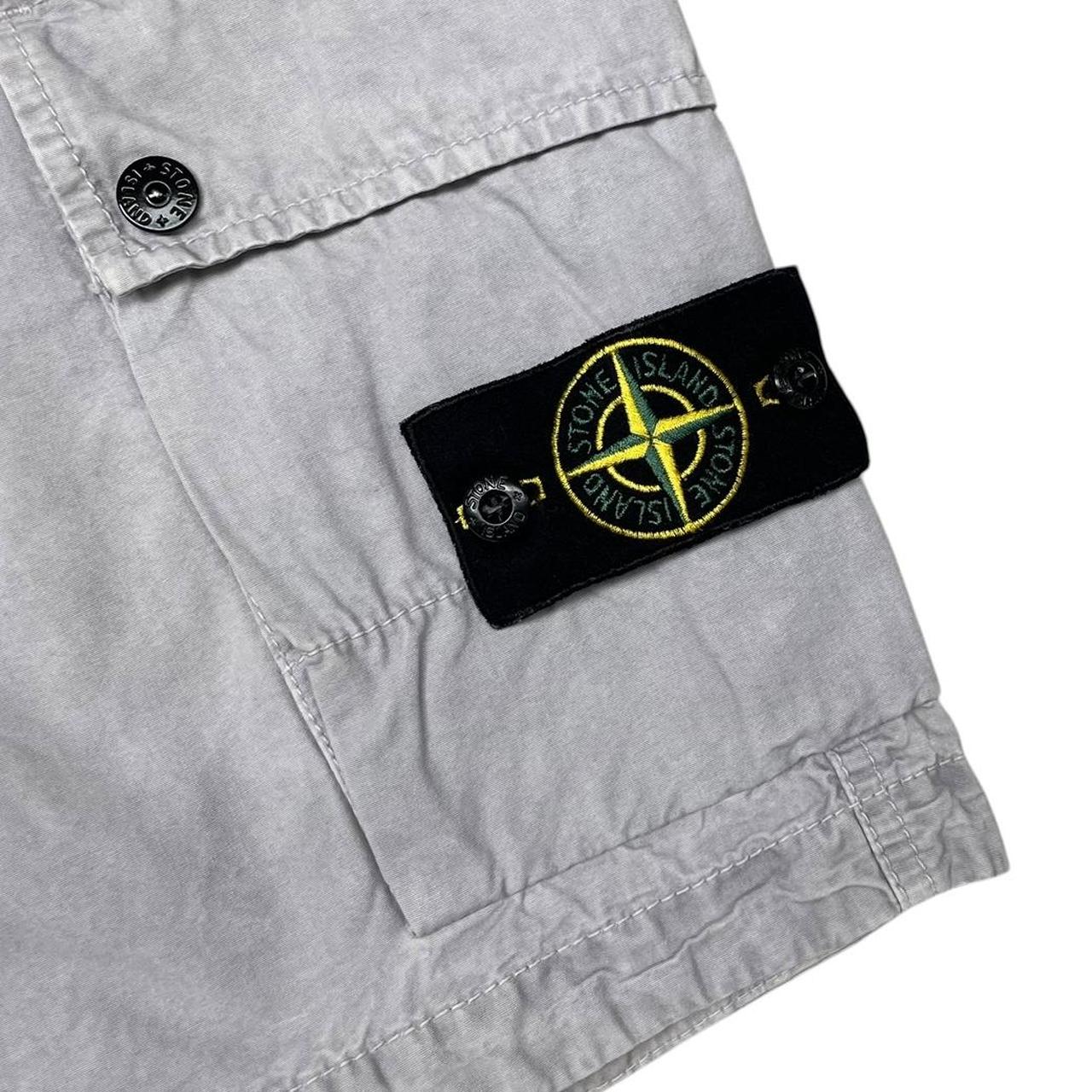 Stone Island SS 2022 Grey Bermuda Cotton Cargo Shorts