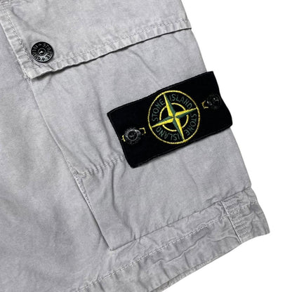 Stone Island SS 2022 Grey Bermuda Cotton Cargo Shorts